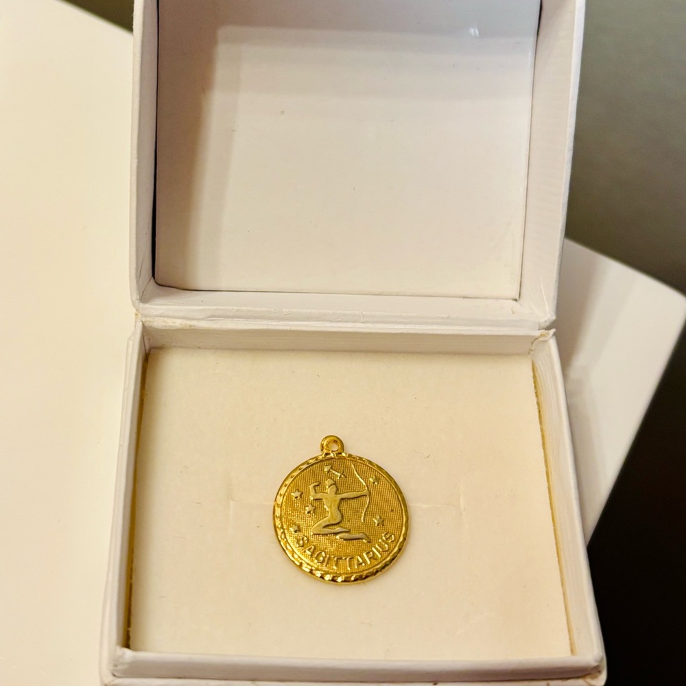 3/$30 Sagittarius Zodiac Pendant - gold tone